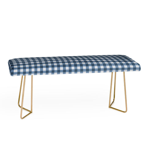 Colour Poems Gingham Pattern Classic Blue Bench