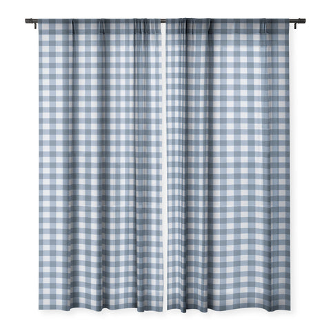 Colour Poems Gingham Pattern Classic Blue Sheer Non Repeat