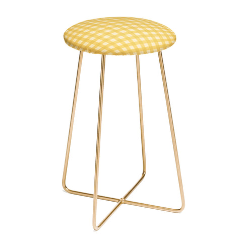 Colour Poems Gingham Pattern Yellow Counter Stool