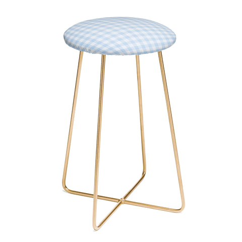 Colour Poems Gingham Sky Blue Counter Stool