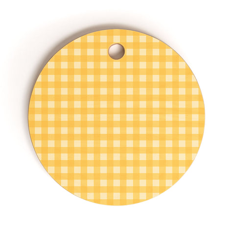 Colour Poems Gingham Sunshine Cutting Board Round