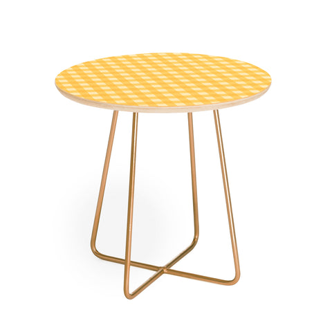 Colour Poems Gingham Sunshine Round Side Table