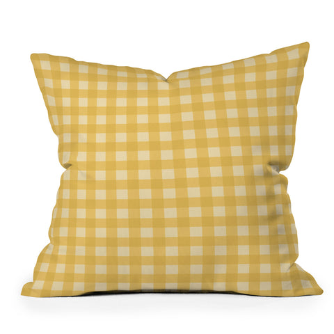 Colour Poems Gingham Sunshine Outdoor Throw Pillow