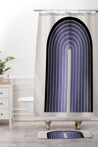 Colour Poems Gradient Arch Purple Shower Curtain And Mat