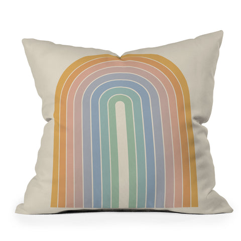 Colour Poems Gradient Arch Rainbow III Throw Pillow
