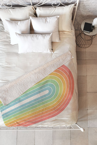 Colour Poems Gradient Arch Rainbow Fleece Throw Blanket