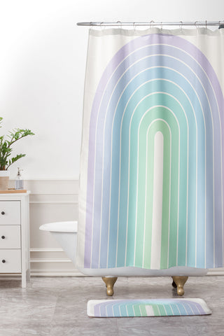 Colour Poems Gradient Arch XVII Shower Curtain And Mat
