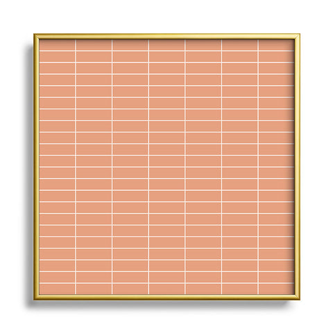 Colour Poems Grid XXV Peach Fuzz Square Metal Framed Art Print