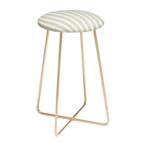 Colour Poems Maude Pattern Natural Green Counter Stool