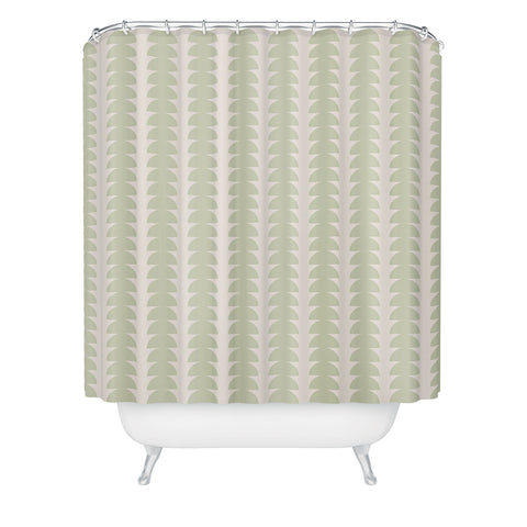 Colour Poems Maude Pattern Natural Green Shower Curtain