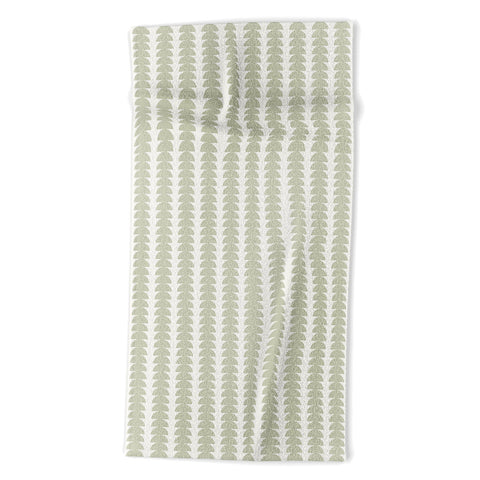 Colour Poems Maude Pattern Natural Green Beach Towel
