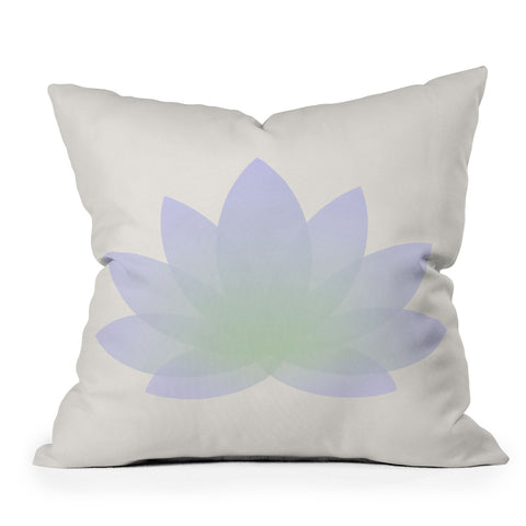 Colour Poems Minimal Lotus Flower V Outdoor Throw Pillow