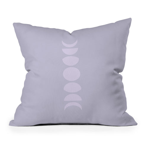 Colour Poems Minimal Moon Phases Lilac Outdoor Throw Pillow