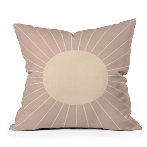 Colour Poems Minimal Sunrays Pink Outdoor Throw Pillow