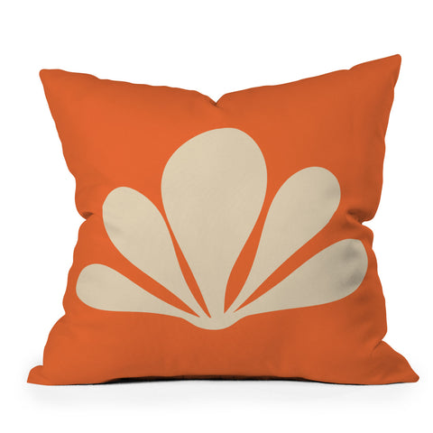 Colour Poems Minimal Tropical Plant Orange Outdoor Throw Pillow