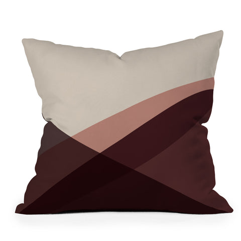 Colour Poems Minimal Waves Red Throw Pillow