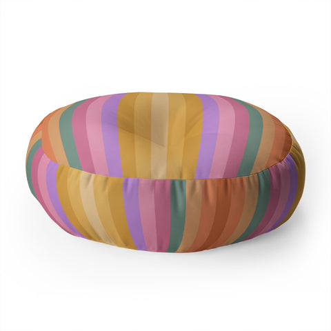 Colour Poems Multicolor Stripes V Floor Pillow Round