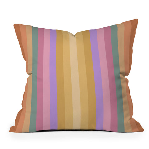 Colour Poems Multicolor Stripes V Outdoor Throw Pillow