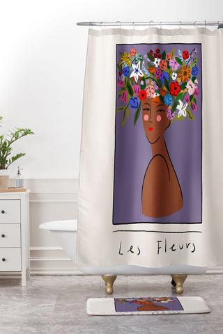 constanzaillustrates Les Fleurs Shower Curtain And Mat
