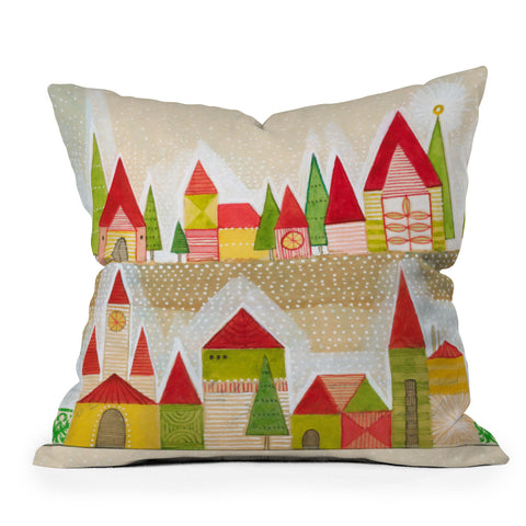 Cori Dantini Christmas Village Outdoor Throw Pillow