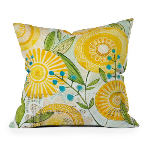 Cori Dantini Sun Burst Flowers Outdoor Throw Pillow