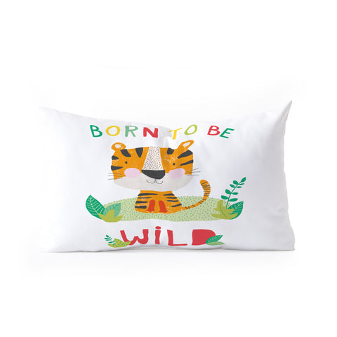 cory reid Born to Be Wild Tiger Oblong Throw Pillow