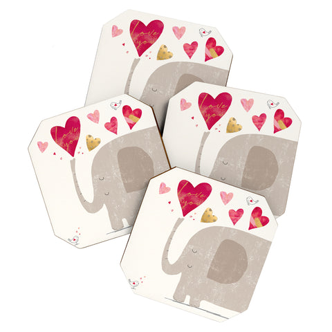 cory reid Elephant Hearts Coaster Set