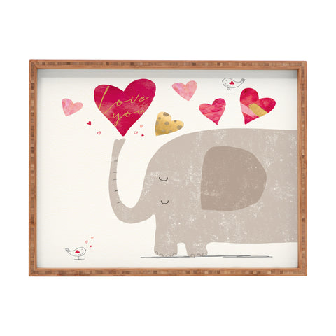 cory reid Elephant Hearts Rectangular Tray
