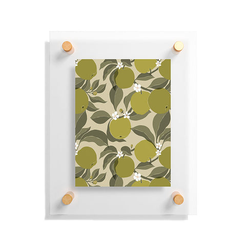 Cuss Yeah Designs Abstract Green Apples Floating Acrylic Print