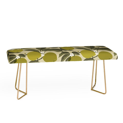 Cuss Yeah Designs Abstract Green Apples Bench