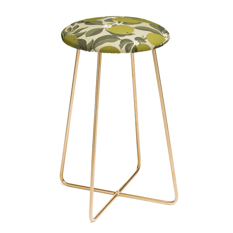 Cuss Yeah Designs Abstract Green Apples Counter Stool