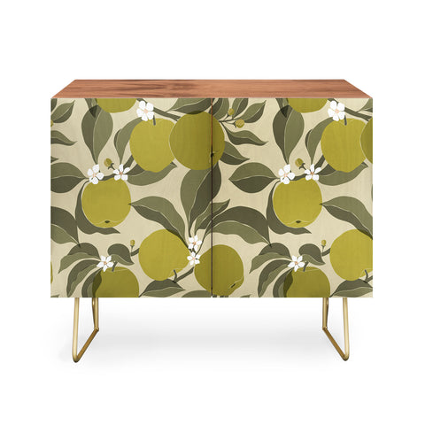 Cuss Yeah Designs Abstract Green Apples Credenza