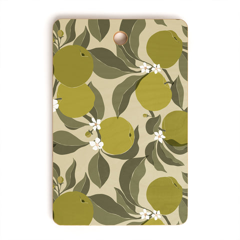 Cuss Yeah Designs Abstract Green Apples Cutting Board Rectangle