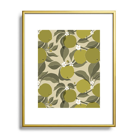 Cuss Yeah Designs Abstract Green Apples Metal Framed Art Print