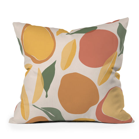Cuss Yeah Designs Abstract Mango Pattern Outdoor Throw Pillow