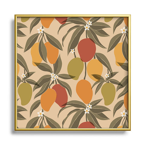 Cuss Yeah Designs Abstract Mangoes Square Metal Framed Art Print