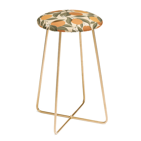 Cuss Yeah Designs Abstract Oranges Counter Stool