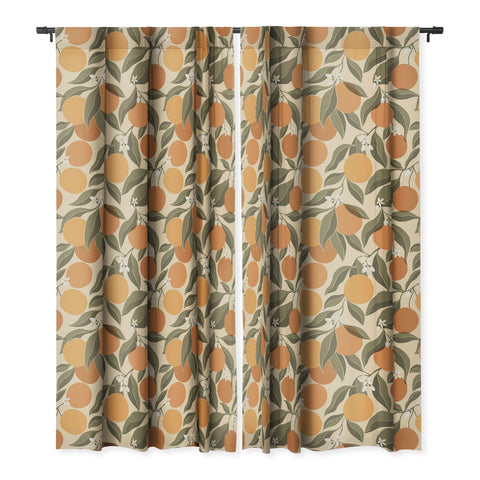 Cuss Yeah Designs Abstract Oranges Blackout Window Curtain