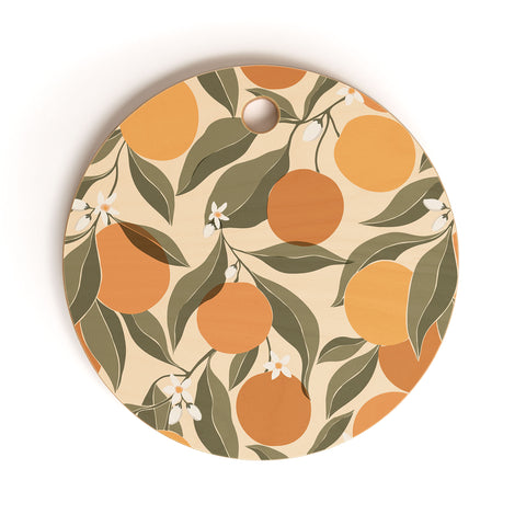Cuss Yeah Designs Abstract Oranges Cutting Board Round