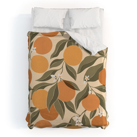 Cuss Yeah Designs Abstract Oranges Duvet Cover