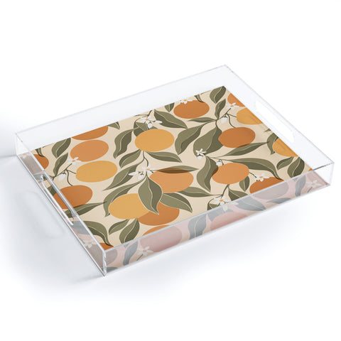Cuss Yeah Designs Abstract Oranges Acrylic Tray