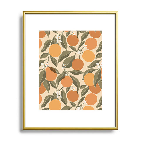 Cuss Yeah Designs Abstract Oranges Metal Framed Art Print