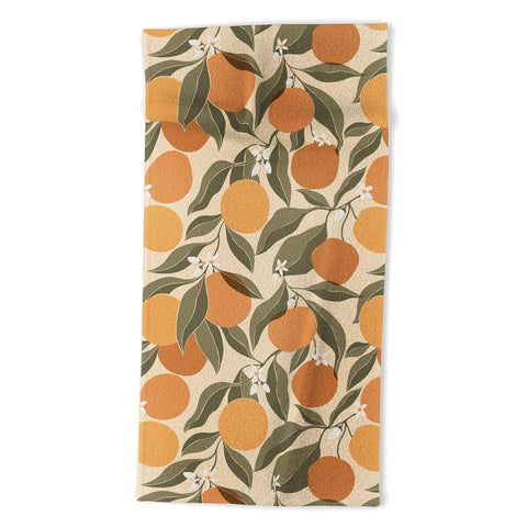 Cuss Yeah Designs Abstract Oranges Beach Towel