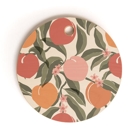 Cuss Yeah Designs Abstract Peaches Cutting Board Round