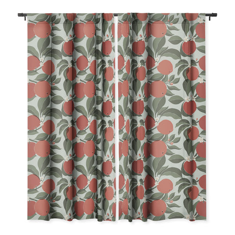Cuss Yeah Designs Abstract Red Apples Blackout Window Curtain