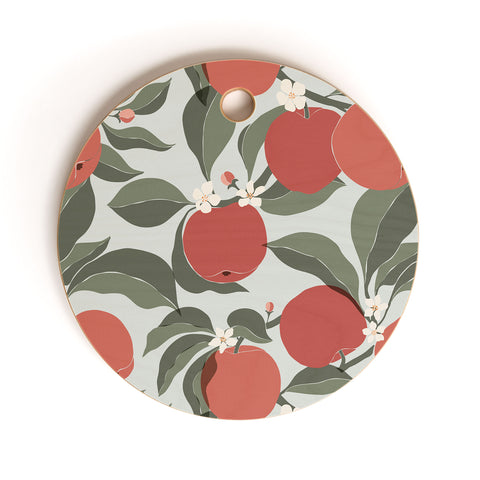 Cuss Yeah Designs Abstract Red Apples Cutting Board Round