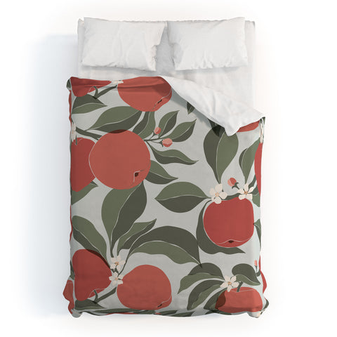 Cuss Yeah Designs Abstract Red Apples Duvet Cover