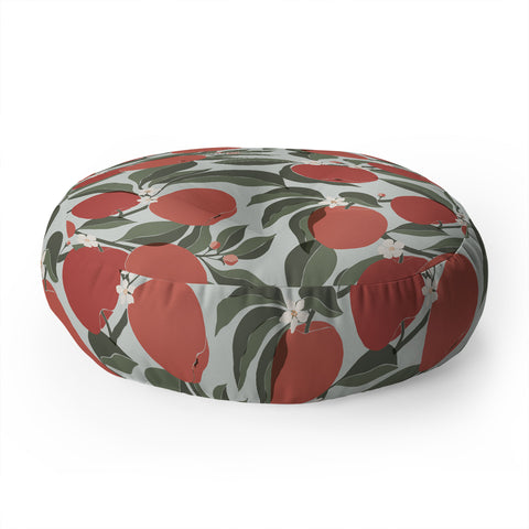 Cuss Yeah Designs Abstract Red Apples Floor Pillow Round