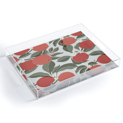 Cuss Yeah Designs Abstract Red Apples Acrylic Tray
