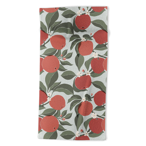 Cuss Yeah Designs Abstract Red Apples Beach Towel